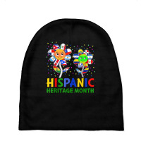 Hispanic Heritage Month Flower Kids Latin Flags T Shirt Baby Beanies | Artistshot