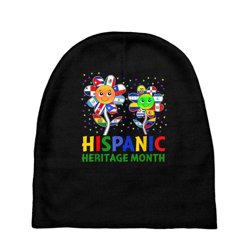 Hispanic Heritage Month Flower Kids Latin Flags T Shirt Baby Beanies by daecuvifysha | Artistshot