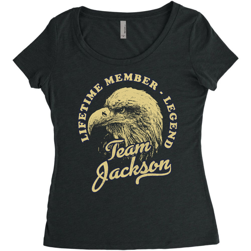 Jackson Name, Lifetime Member Legend, Eagle, Team Jackson, Lifetime Me Women's Triblend Scoop T-shirt by SHOPII888 | Artistshot