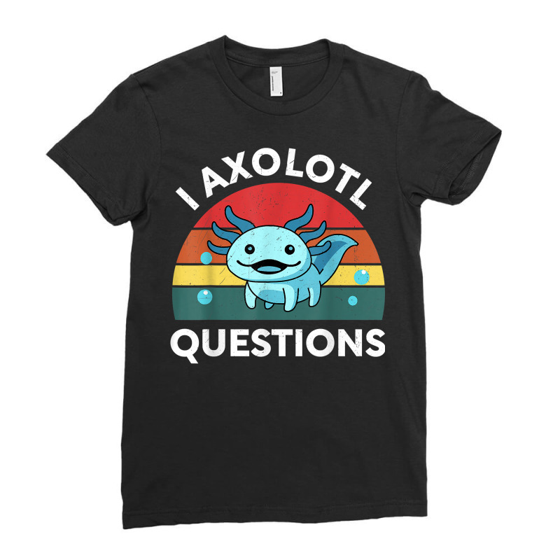 Retro Anime Shirt I Axolotl Questions Amine Lovers Gift T Shirt Ladies Fitted T-Shirt by tebaekivoti | Artistshot