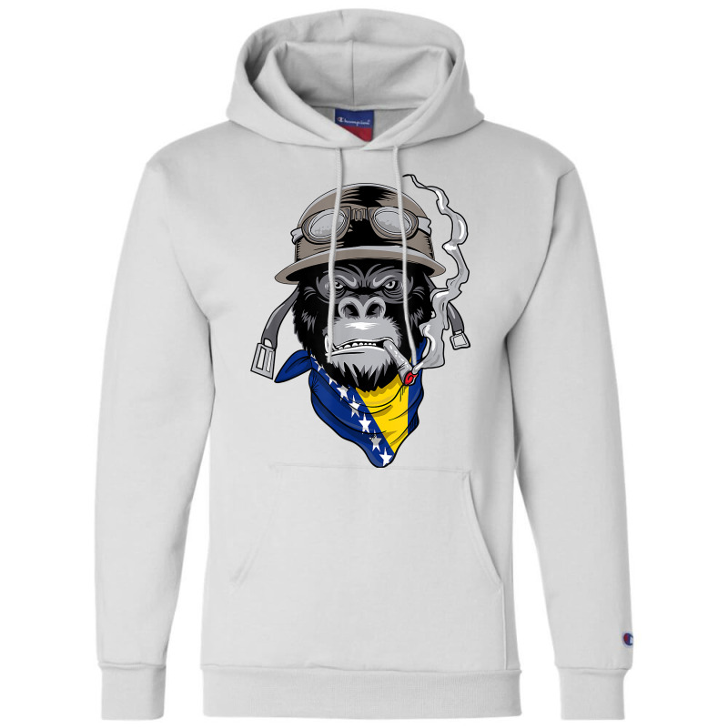 Bosnian And Herzegovinian Flag Biker Bosnia Herzegovina T Shirt Champion Hoodie by cm-arts | Artistshot