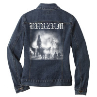 Burzum Church Burning, Black Metal, Burzum, Church Burning, Burzum Chu Ladies Denim Jacket | Artistshot