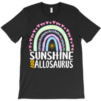 Sunshine And Allosaurus Cute Rainbow Graphic Womens Kids T Shirt T-shirt | Artistshot