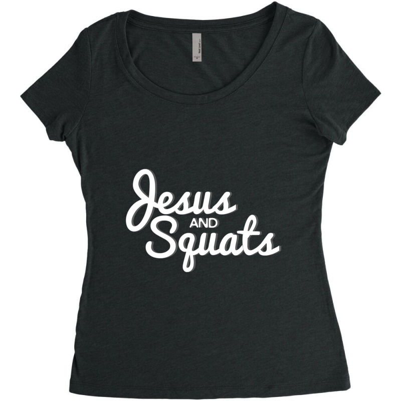 Christian Workou Jesus Lifting Squats Women's Triblend Scoop T-shirt by thangdinhsinhelf | Artistshot