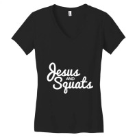 Christian Workou Jesus Lifting Squats Women's V-neck T-shirt | Artistshot