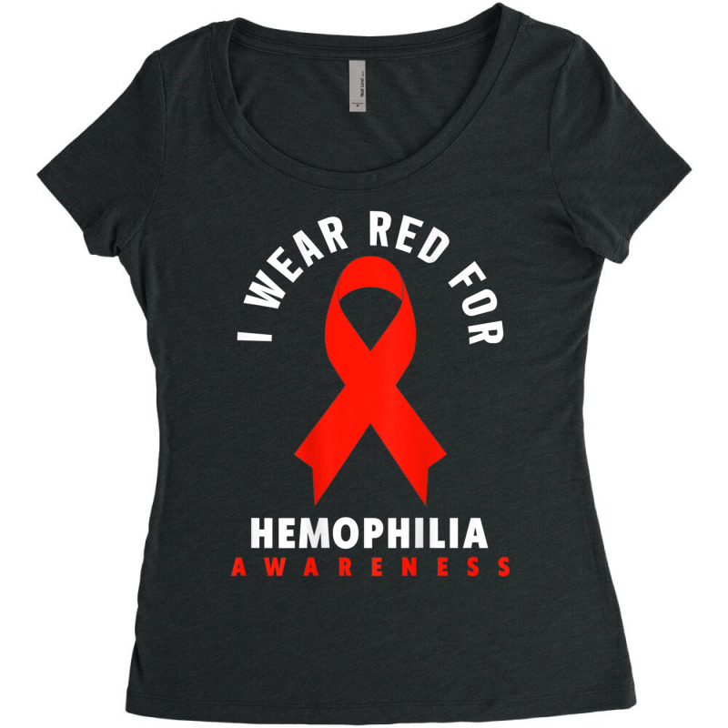 I Wear Red For Hemophilia Awareness T Shirt Women's Triblend Scoop T-shirt by cm-arts | Artistshot