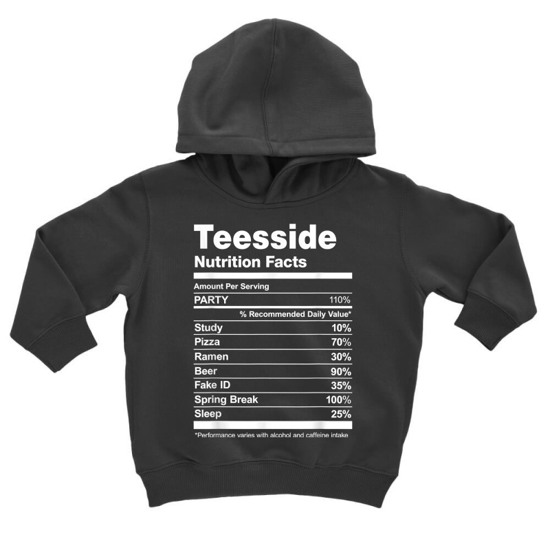 Teesside Nutrition Facts College University T Shirt Toddler Hoodie by hankeajrippleex5 | Artistshot