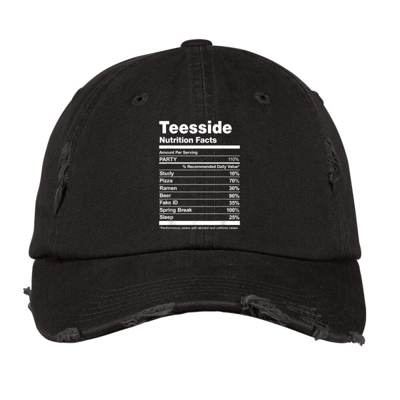 Teesside Nutrition Facts College University T Shirt Vintage Cap by hankeajrippleex5 | Artistshot