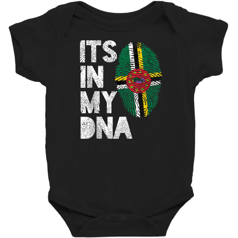 Its In My Dna Dominica Flag Fingerprint Tank Top Baby Bodysuit by cm-arts | Artistshot