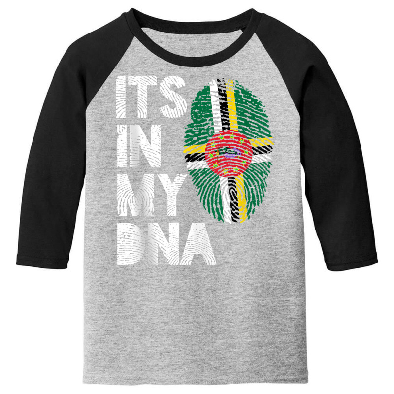 Its In My Dna Dominica Flag Fingerprint Tank Top Youth 3/4 Sleeve by cm-arts | Artistshot