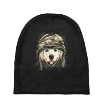 Golden Retriever Military Soldier Veterans Day Pet Dog Lover Baby Beanies | Artistshot