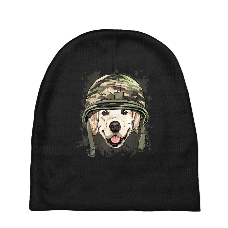 Golden Retriever Military Soldier Veterans Day Pet Dog Lover Baby Beanies | Artistshot