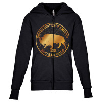 Buffalo Gold Native American, Buffalo Gold Native American Art, Buffal Youth Zipper Hoodie | Artistshot