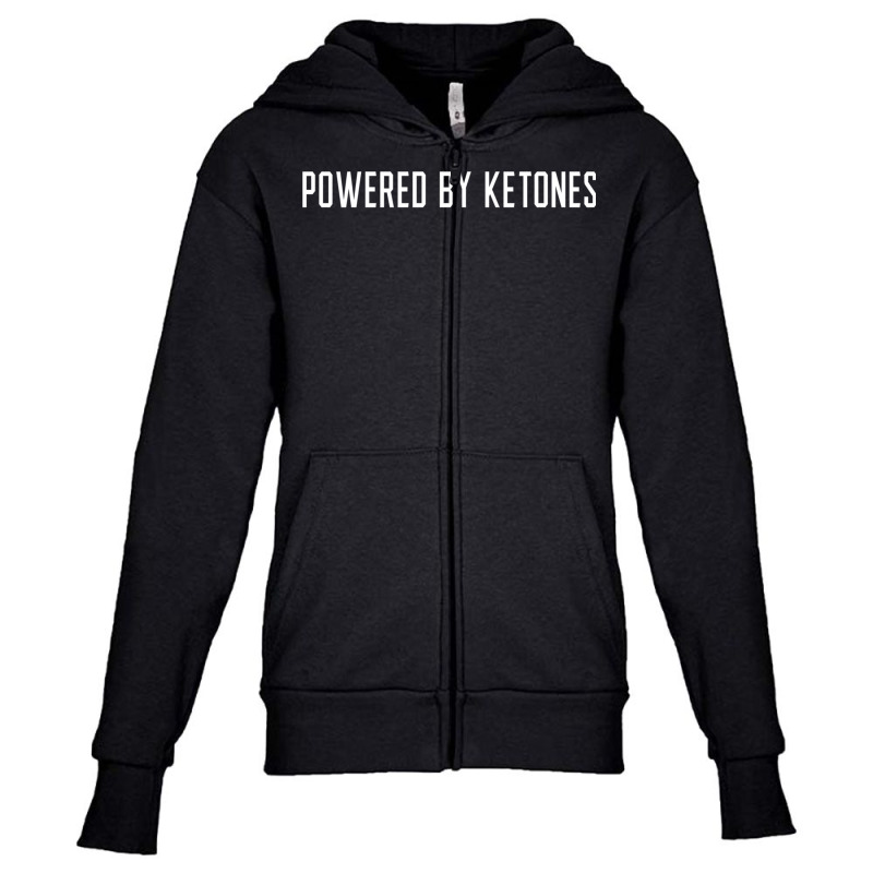 Keto Diet Intermittend Fasting Powered By Exogene Ketones Long Sleeve Youth Zipper Hoodie by cm-arts | Artistshot