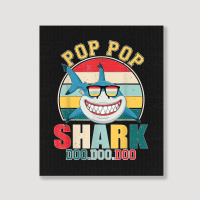 Pop Pop Shark Father's Day For Pop Pop Portrait Canvas Print | Artistshot