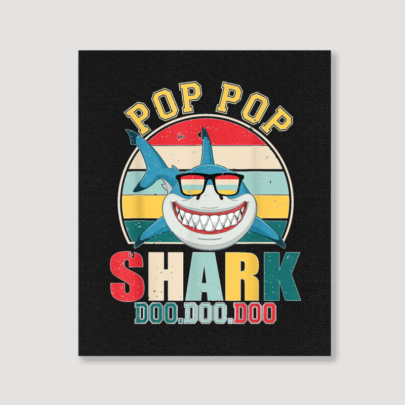 Pop Pop Shark Father's Day For Pop Pop Portrait Canvas Print | Artistshot