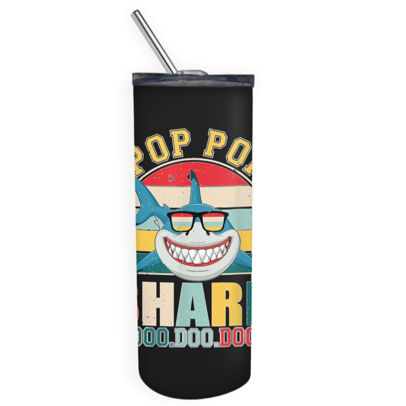 Pop Pop Shark Father's Day For Pop Pop Skinny Tumbler | Artistshot