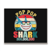 Pop Pop Shark Father's Day For Pop Pop Metal Print Horizontal | Artistshot