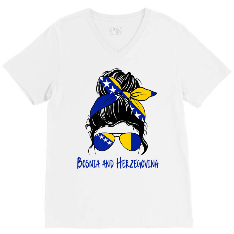 Bosnian Girl Bosniaks Girl Bosnia And Herzegovina Woman Flag Premium T V-Neck Tee by vacheu | Artistshot