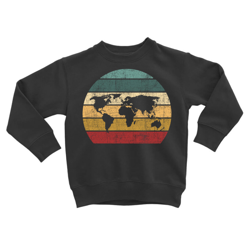 Cartography Retro Map   Geography Geographer Cartographer Long Sleeve Toddler Sweatshirt | Artistshot