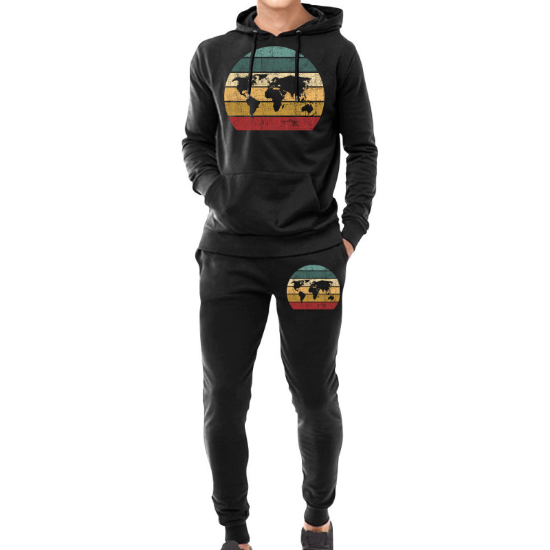 Cartography Retro Map   Geography Geographer Cartographer Long Sleeve Hoodie & Jogger Set | Artistshot