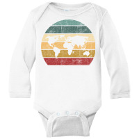 Cartography Retro Map   Geography Geographer Cartographer Long Sleeve Long Sleeve Baby Bodysuit | Artistshot