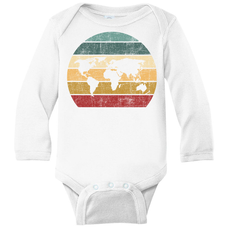 Cartography Retro Map   Geography Geographer Cartographer Long Sleeve Long Sleeve Baby Bodysuit | Artistshot