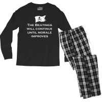 The Beatings Will Continue Morale Improves Pirate T Shirt Men's Long Sleeve Pajama Set | Artistshot