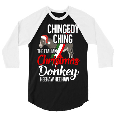 Dominick The Christmas Donkey, Italian Christmas Donkey, Merry Christm 3/4 Sleeve Shirt Designed By Badaudesign