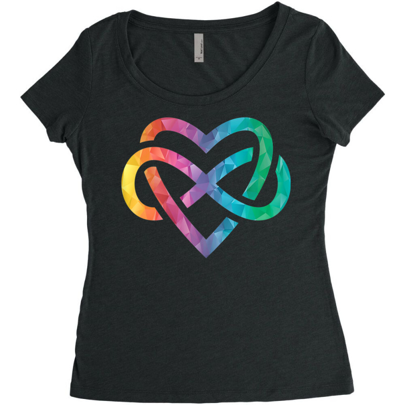 Low Poly Polyamory Rainbow Infinite Heart Lgbtqia Pride Tank Top Women's Triblend Scoop T-shirt by cm-arts | Artistshot