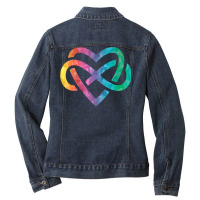 Low Poly Polyamory Rainbow Infinite Heart Lgbtqia Pride Tank Top Ladies Denim Jacket | Artistshot