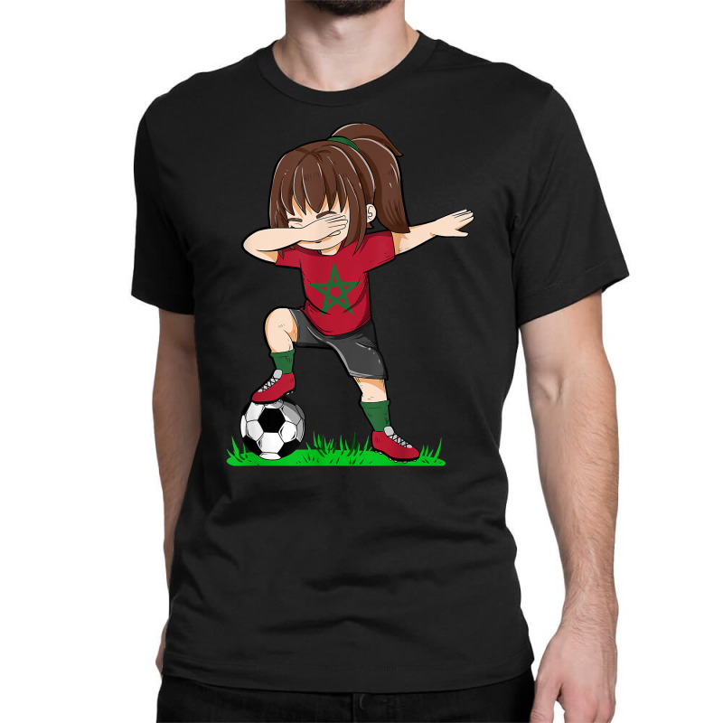 Soccer Morroco Jersey Shirt Moroccan Flag Football Girls Dab T Shirt Classic T-shirt by wevipaenizhu | Artistshot