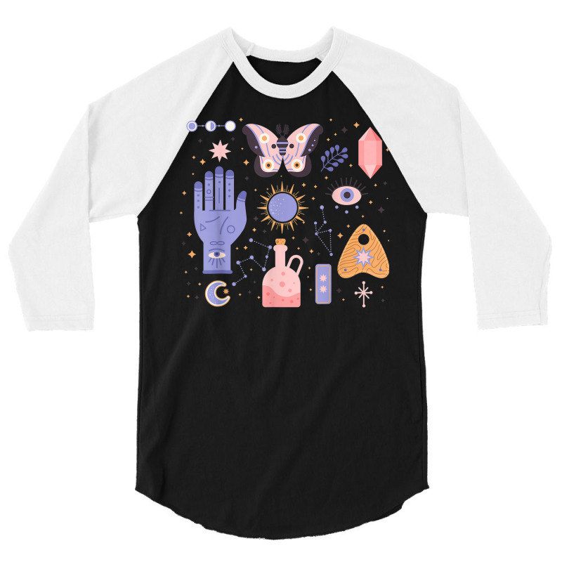 Easy Halloween Costume Celestial All Seeing Eye Palmistry 3/4 Sleeve Shirt by Fashzilla | Artistshot