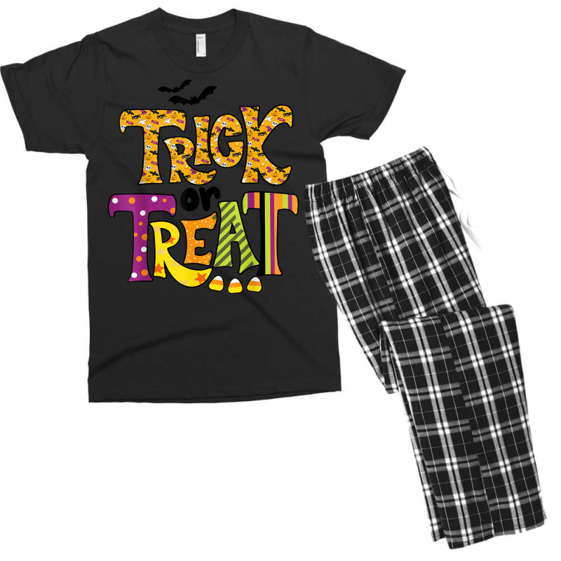 Groovy Halloween Trick Or Treat Retro Floral Ghost Men Women Men's T-shirt Pajama Set by Uniform | Artistshot