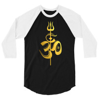 Om Lord Shiva Divine Spear Trident Trishul T Shirt 3/4 Sleeve Shirt | Artistshot