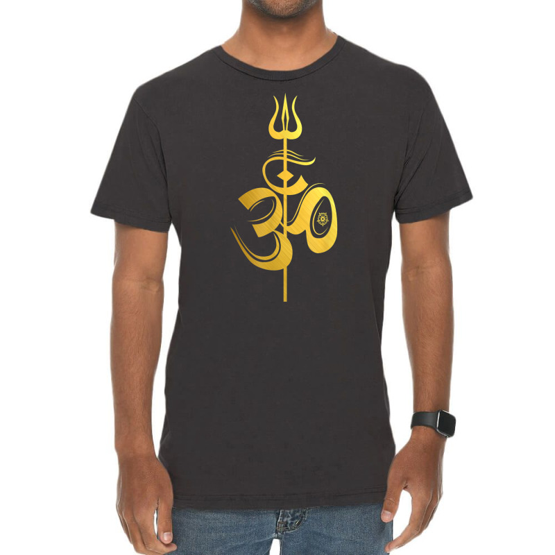 Om Lord Shiva Divine Spear Trident Trishul T Shirt Vintage T-shirt | Artistshot