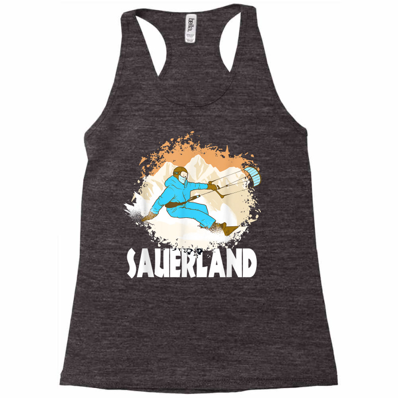 Sauerland Winter Sports Design Skier Snowboard T Shirt Racerback Tank by cm-arts | Artistshot