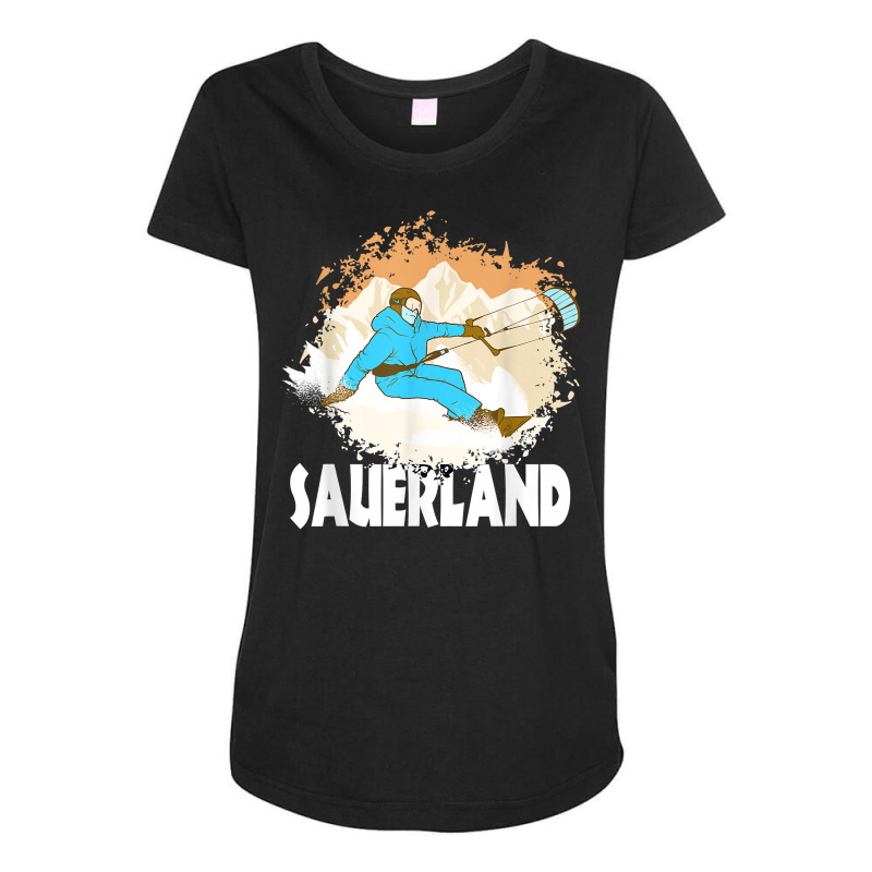 Sauerland Winter Sports Design Skier Snowboard T Shirt Maternity Scoop Neck T-shirt by cm-arts | Artistshot