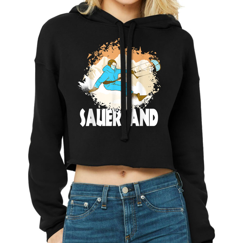 Sauerland Winter Sports Design Skier Snowboard T Shirt Cropped Hoodie by cm-arts | Artistshot