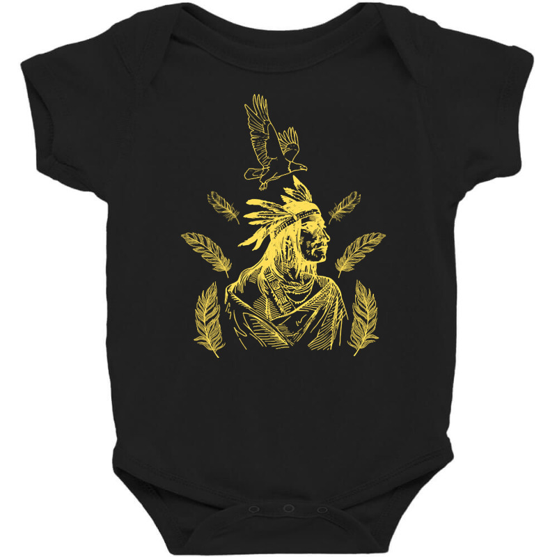 Native American And Eagle, Native American And Eagle Art, Native Ameri Baby Bodysuit by SHOPTYU | Artistshot