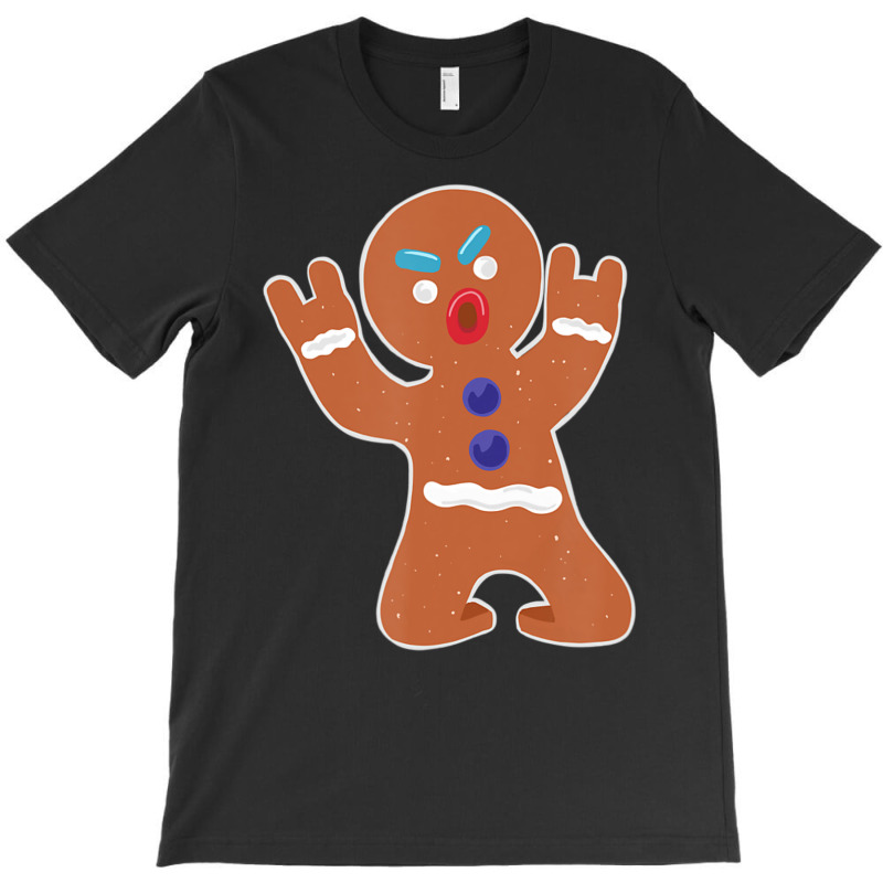 Gingerbread Man Metal Christmas T-shirt | Artistshot