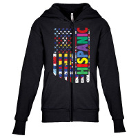 Usa And Latin American Countries Flag Hispanic Heritage T Shirt Youth Zipper Hoodie | Artistshot