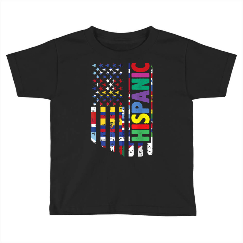 Usa And Latin American Countries Flag Hispanic Heritage T Shirt Toddler T-shirt by cm-arts | Artistshot