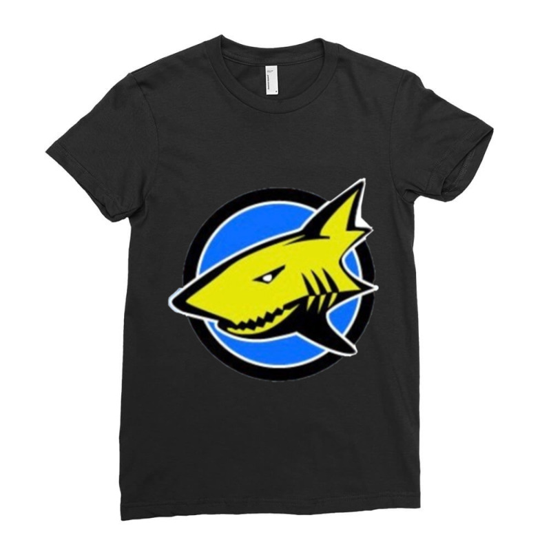 Surfing Shark Ladies Fitted T-Shirt by cm-arts | Artistshot