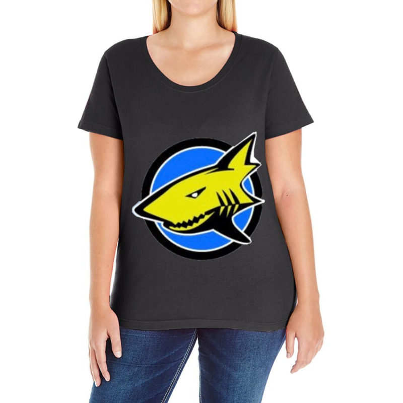 Surfing Shark Ladies Curvy T-Shirt by cm-arts | Artistshot