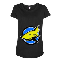 Surfing Shark Maternity Scoop Neck T-shirt | Artistshot