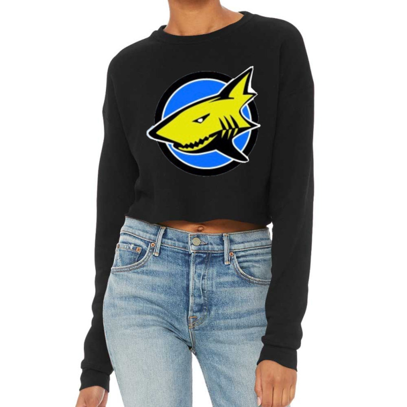 Surfing Shark Cropped Sweater by cm-arts | Artistshot