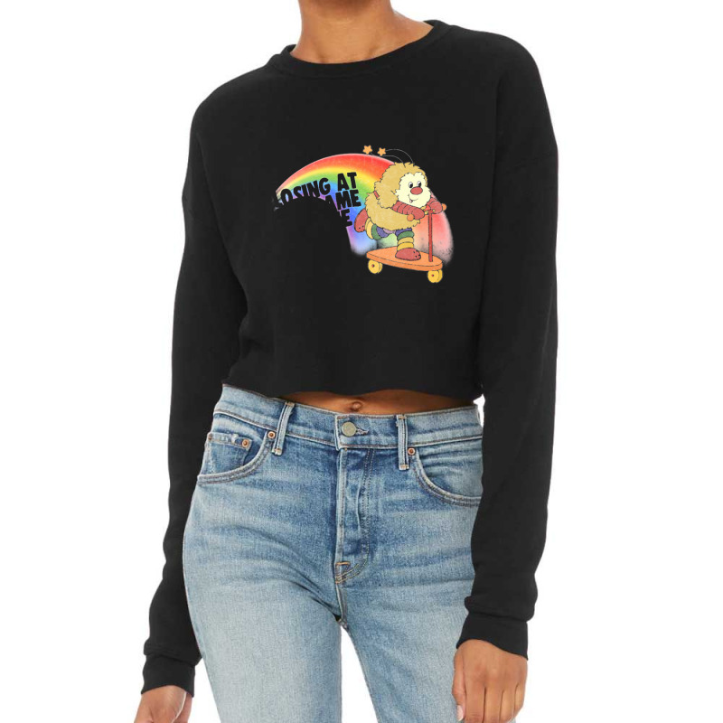 Losing At The Game Of Life 80s Cartoon Nihilism Humor Design Cropped Sweater by cm-arts | Artistshot