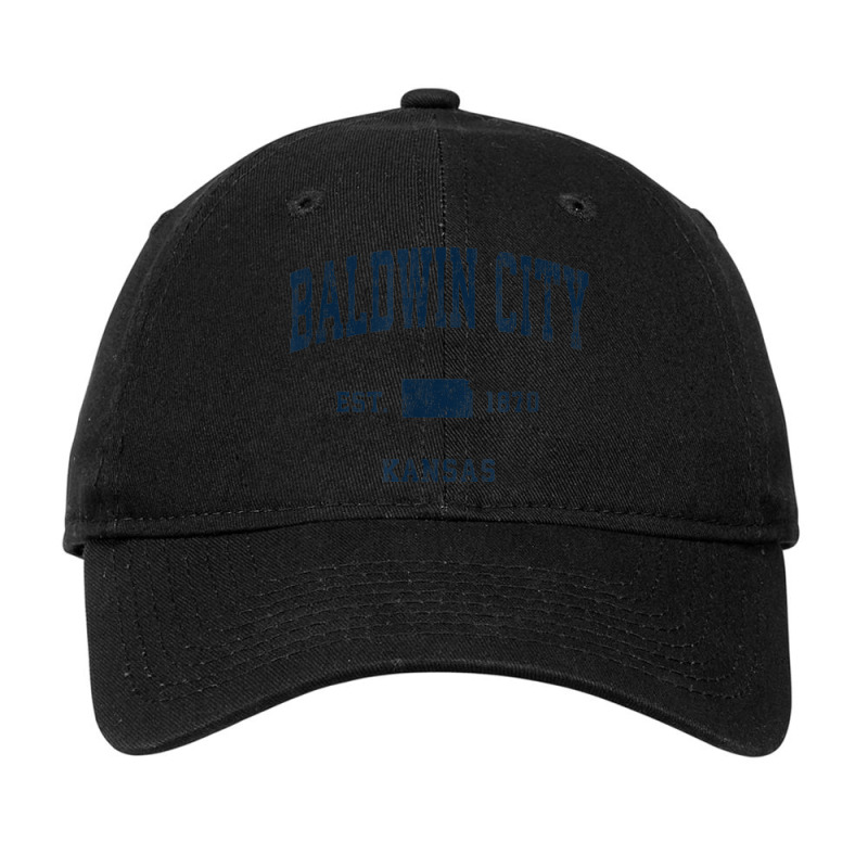 Baldwin City Kansas Ks Vintage Athletic Navy Sports Design Adjustable Cap | Artistshot