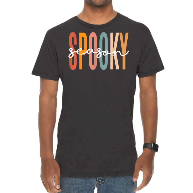 Spooky Season Retro Colorful Halloween Costume Women Girls Vintage T-Shirt by Uniform | Artistshot